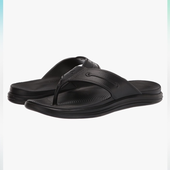 sperry black flip flops